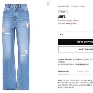 AREA crystal jeans